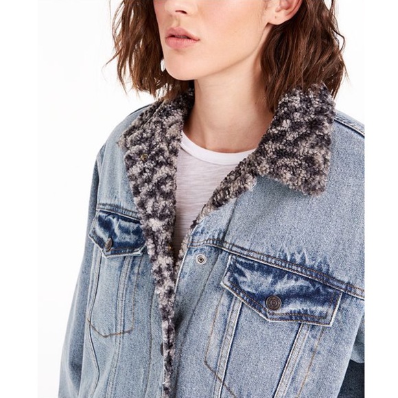 • SOLD • Free People Wild Ones sherpa denim jacket - Picture 2 of 5
